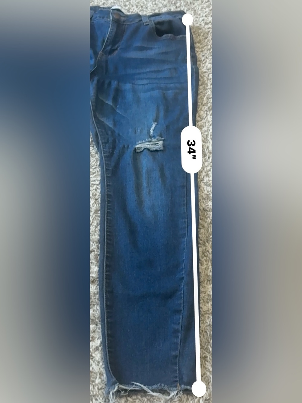 Encore Jeans Women’s Dark Blue Distressed Jeggings - Picture 6 of 8